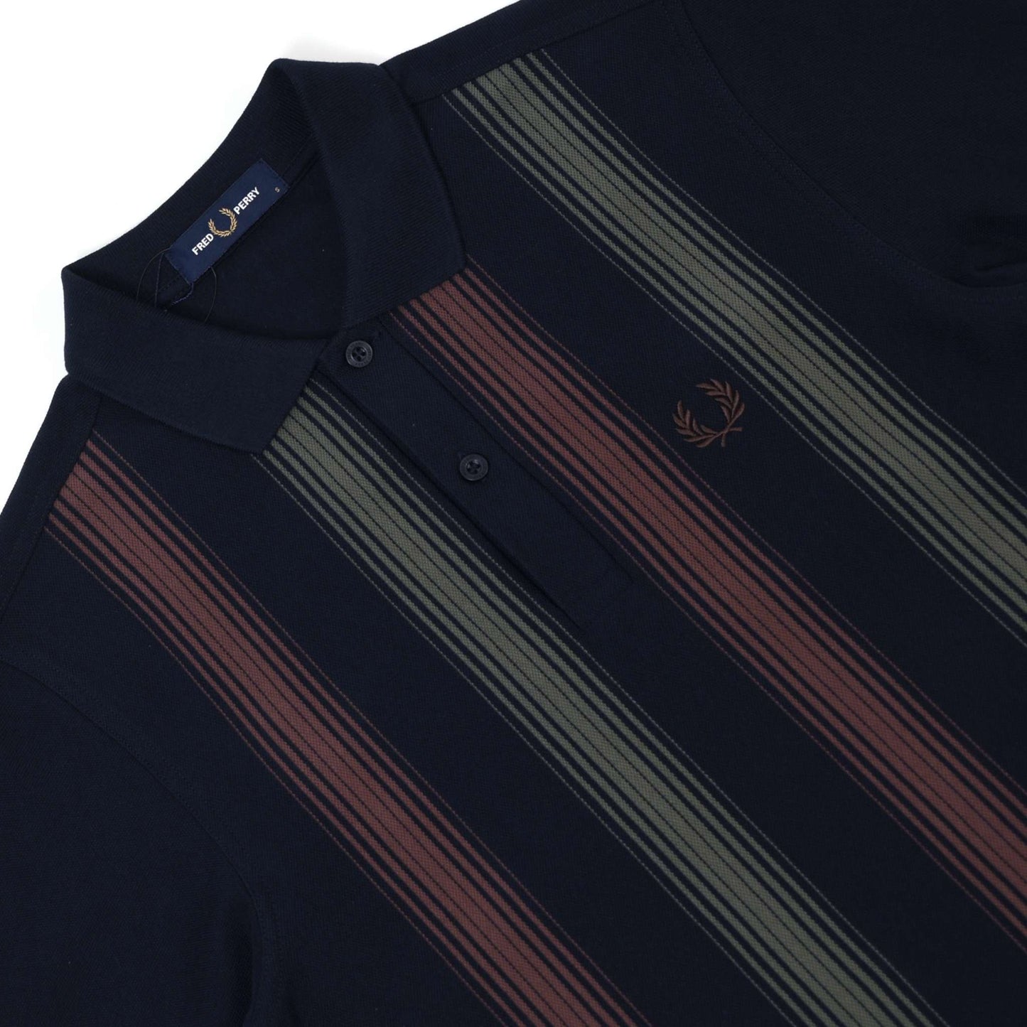 M8685 Ombre Stripe LS Polo Shirt